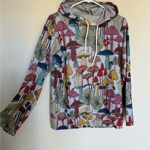 MEDIUM Colorful Mushroom Print Women's Hoodie original price $60